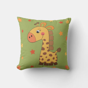 Coussin enfant avec girafe & étoiles