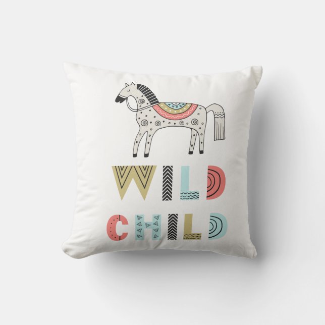 Coussin Enfant sauvage Scandia Cheval bébé (Recto)