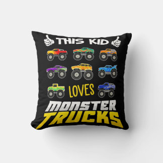 Coussin Enfants Cet Enfant Aime Monster Trucks Garçons Et