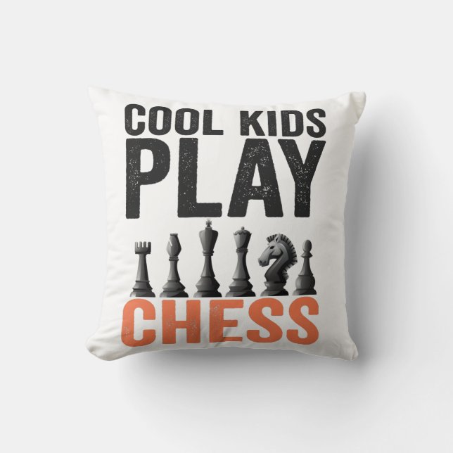 Coussin Enfants cool Jouer aux échecs Amoureux du jeu d'éc (Recto)