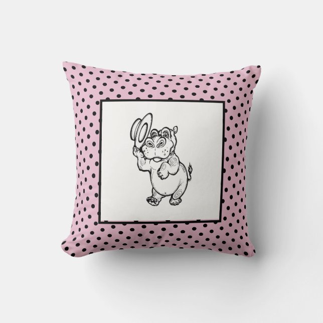 Coussin Enfants de naissance moderne bébé garçon Hippopota (Recto)