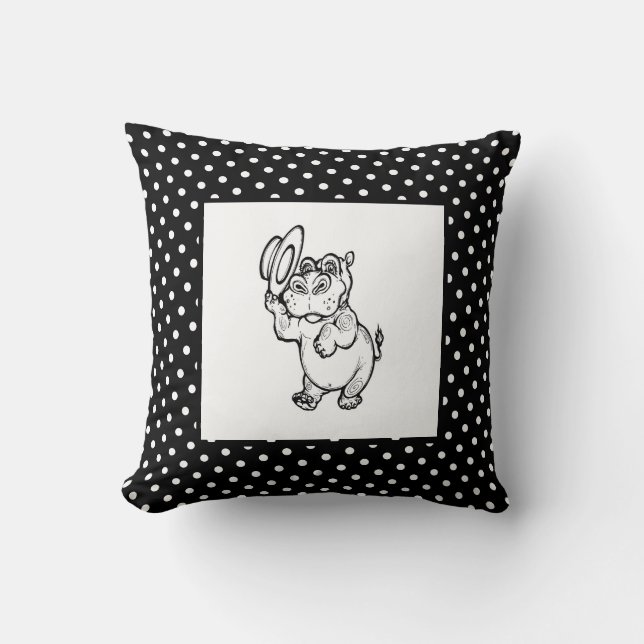 Coussin Enfants de naissance moderne bébé garçon Hippopota (Recto)