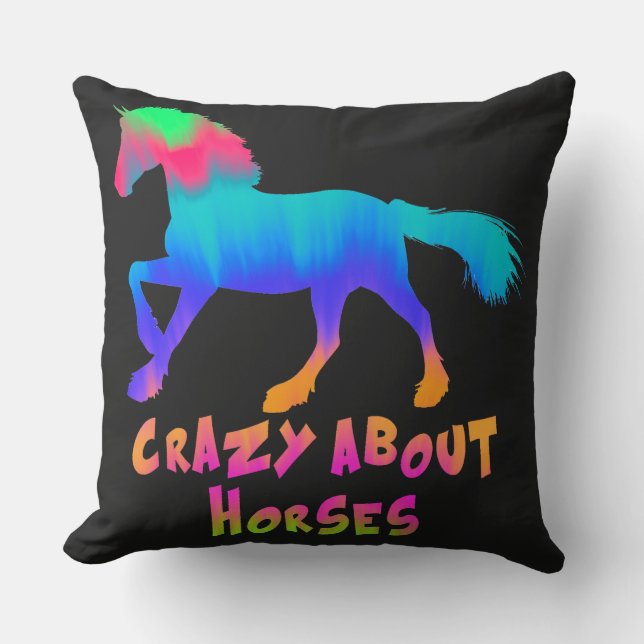 Coussin Enfants "Fous à propos des chevaux" Tropical Crava (Recto)
