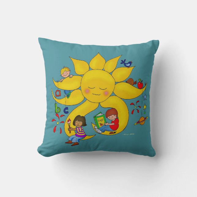 Coussin Enfants matière, soin de professeurs (Recto)