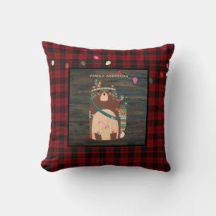 Coussin Enfants Personnalisés Xmas Tribal Bear Buffalo Pla
