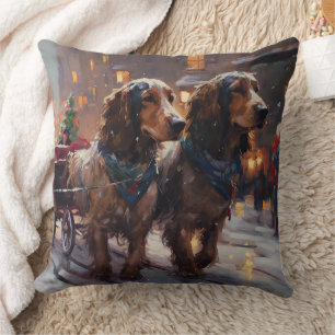 Coussin English Cocker Spaniel Saison des Fêtes de Noël
