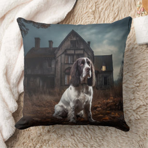 Coussin English Springer Spaniel Halloween Épouvantable