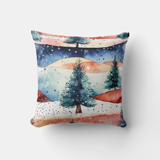 Coussin "Enky Christmas Tree Winter Scene - (Recto)