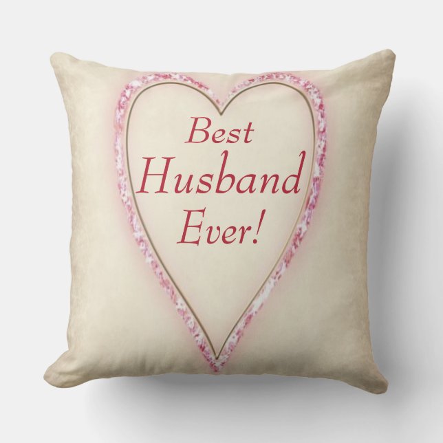 Coussin Énorme Coeur Meilleur Mari Jamais (Recto)