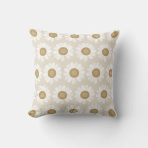 Coussin Enraciné & Fleuri – Camomille beige