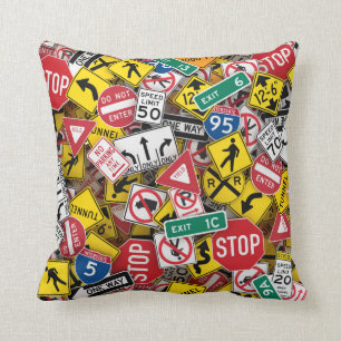 Coussin Enseignant de la conduite Collage des panneaux de 