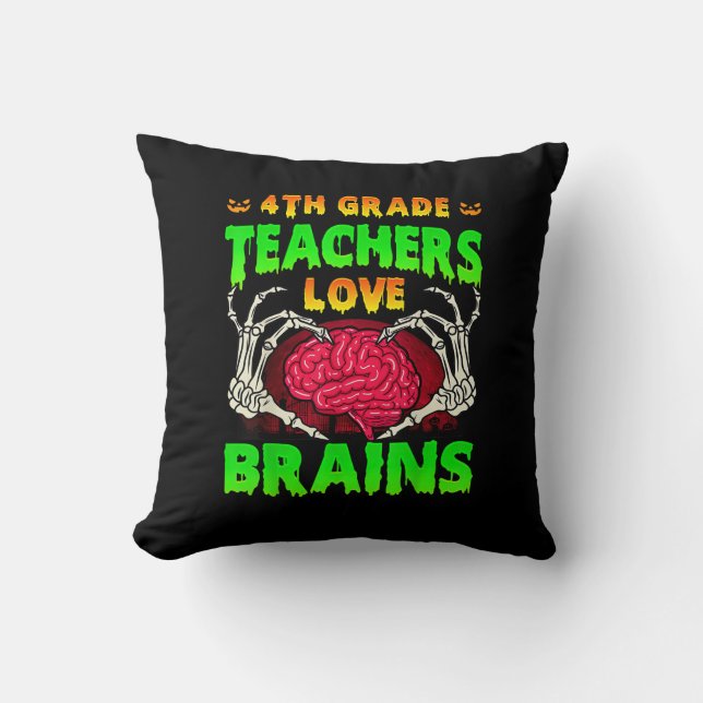 Coussin Enseignants de 4e année Cerveaux Squelette Salle d (Recto)