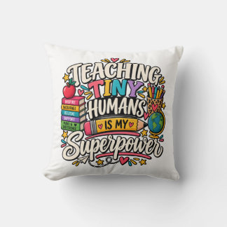 Coussin Enseigner aux petits humains est mon superpouvoir 