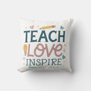 Coussin Enseigner l'amour, inspirer – Cadeau d'appréciatio