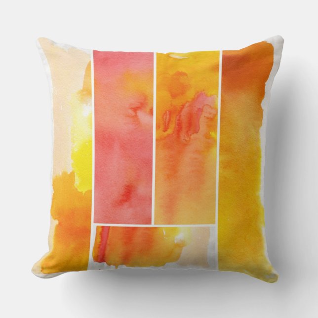 Coussin Ensemble d'aquarelle abstraite peint à la main (Recto)