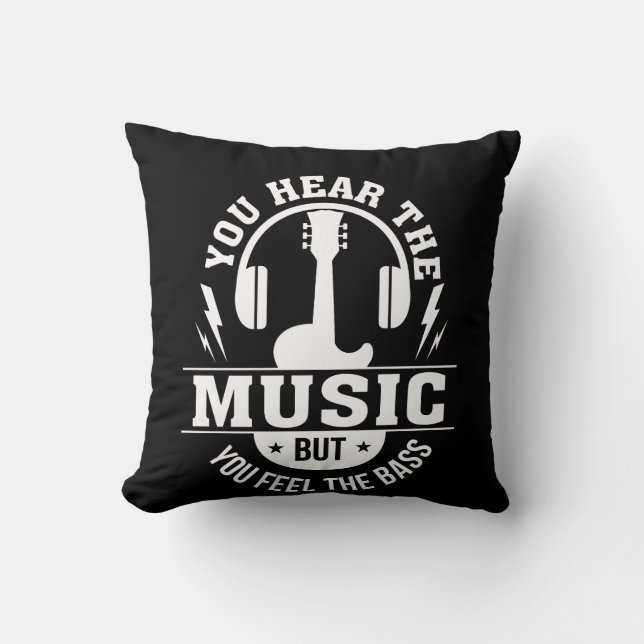 Coussin Entendez le joueur de guitare basse bas de (Recto)