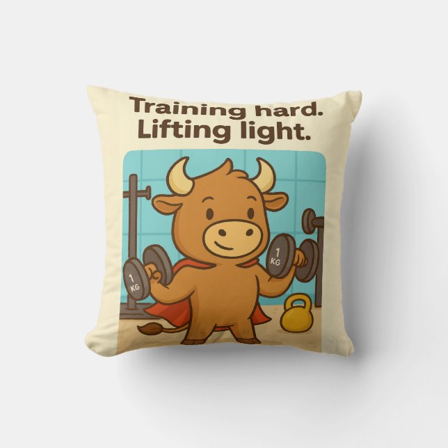 Coussin Entraînement dur, Lumière de levage - Funny Bullio (Recto)