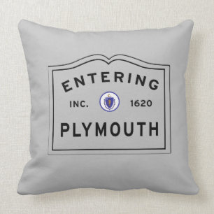 Coussin Entrée dans la ville de Plymouth - Choisissez une