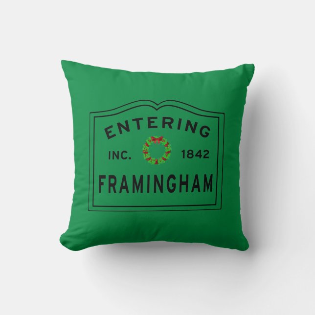 Coussin Entrée Framingham, MA Holiday Wreath (Recto)