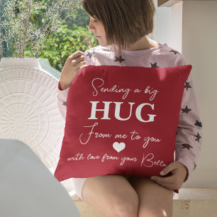 Coussin Envoyer un gros HUG Red Valentine's Day Monogramme