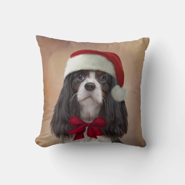 Coussin Épagneul cavalier du Roi Charles dans le casquette (Recto)
