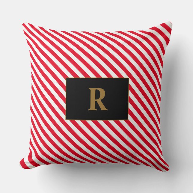 Coussin Éperons Monogrammes Rouges/Blancs Épervier (Recto)