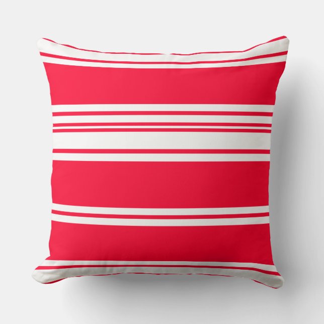 Coussin Épervier à projectile rouge cerise et blanc (Recto)