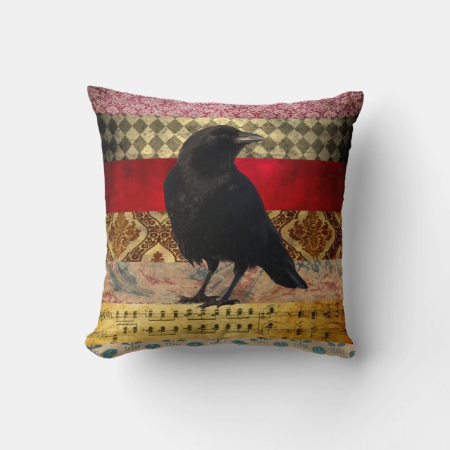 Coussin Ephemera Crow (Recto)