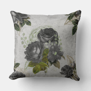 Coussin Ephemera noir et vert