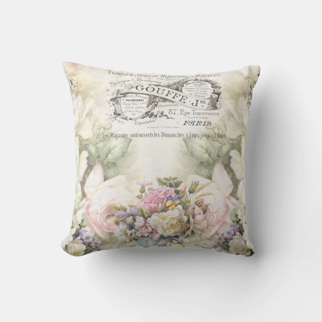 Coussin Ephémère de la florale victorienne et de la public (Recto)