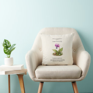 Coussin Éphémères printanières du Japon – Érythrone d'Amér