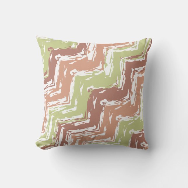 Coussin Épice de scribble Chevron ZigZag (Recto)