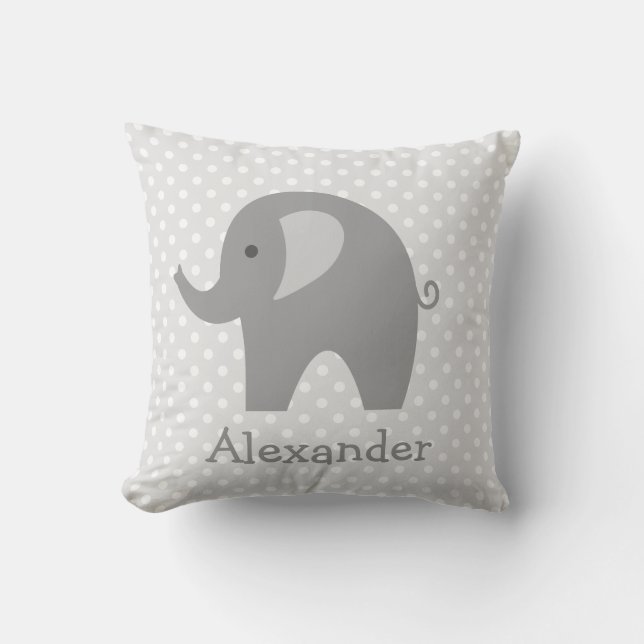 Coussin Epilateur de jetons d'éléphant gris personnalisé p (Recto)