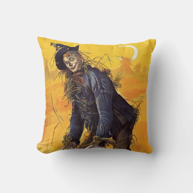 Coussin Épouvantail vintage de magicien d'Oz (Recto)