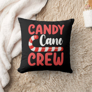 Coussin Équipage de bonbon de Noël de famille de vacances 
