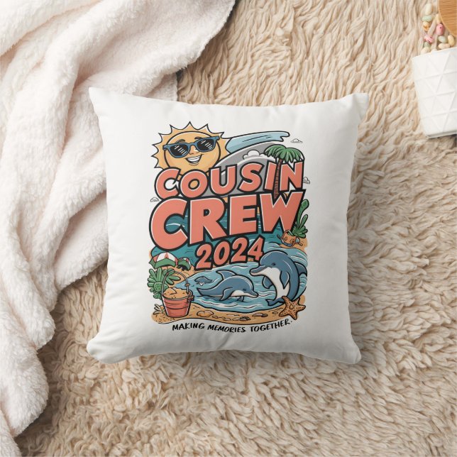 Coussin Équipage de couture 2024 Vacances été Plage Voyage (Couverture)