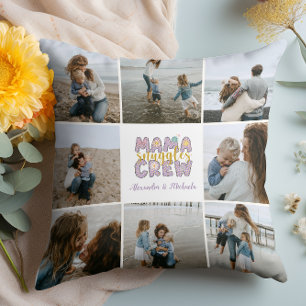 Coussin Équipe Câlin Maman Floral 8 Photos Collage