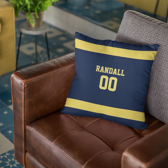 Coussin Équipe de football Blue & Gold personnalisée (Créateur téléchargé)