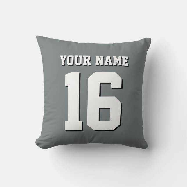Coussin Équipe de Jersey Charcoal Grey Sports (Recto)