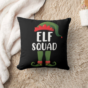 Coussin Équipe de lutins drôle de Noël pour famille assort