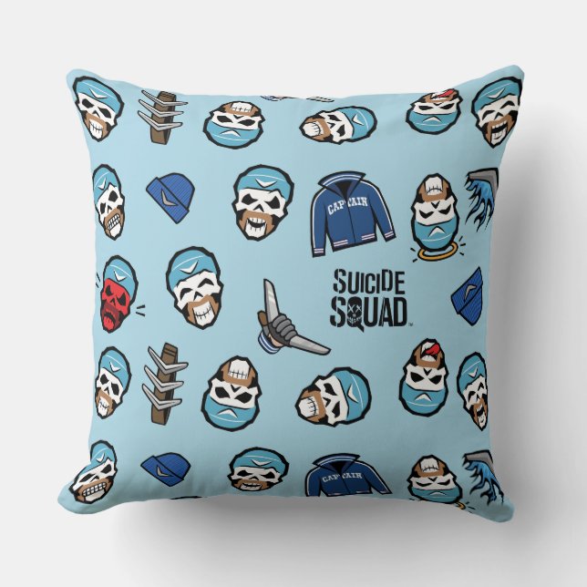 Coussin Équipe de suicide | Capitaine Boomerang Emoji Moti (Recto)
