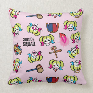 Coussin Équipe de suicide   Harley Quinn Emoji Motif