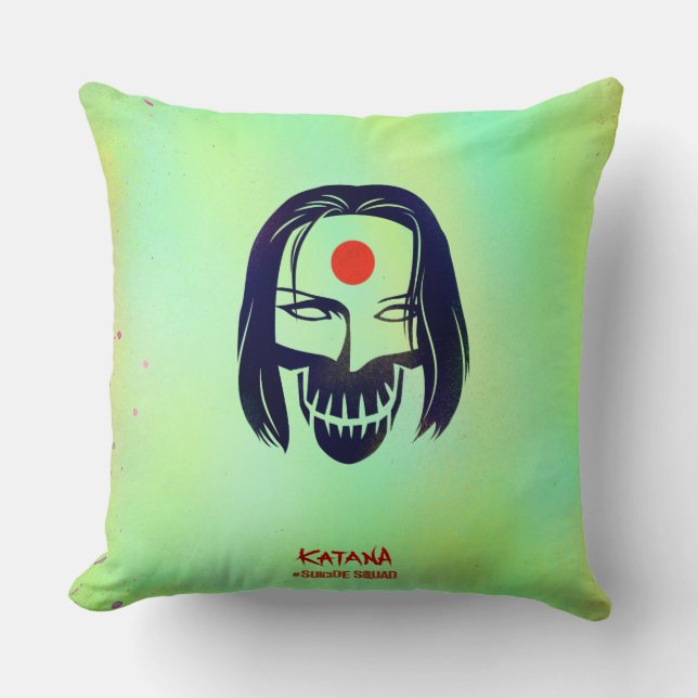 Coussin Équipe de suicide | Icône de tête Katana (Recto)