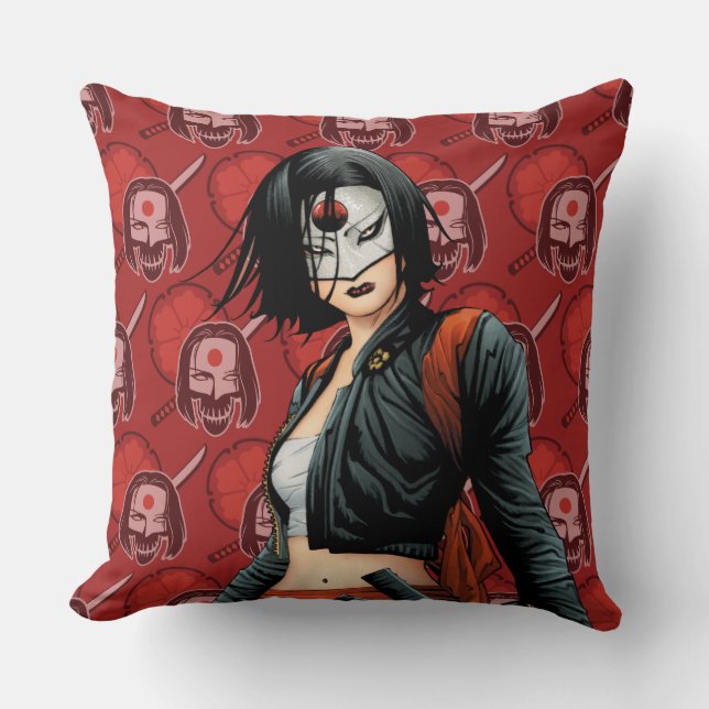 Coussin Équipe de suicide | Katana Comic Book Art (Recto)