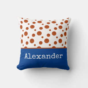 Coussin Équipe sportive de basket-ball bleu personnalisé