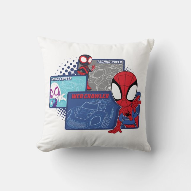 Coussin Équipes de voitures de course de Spidey (Recto)