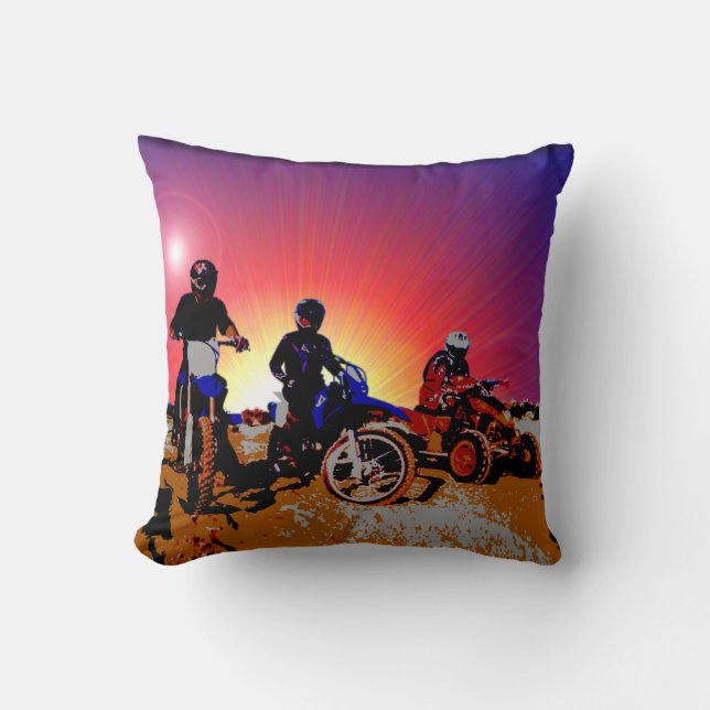 Coussin Équitation de motocyclette du motocross du garçon (Recto)