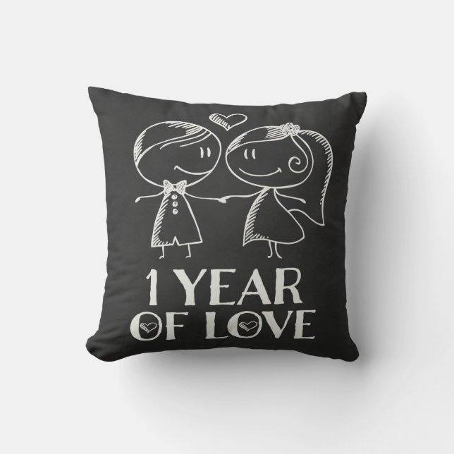 Coussin ęr Cadeau de couples de craie d'anniversaire (Recto)