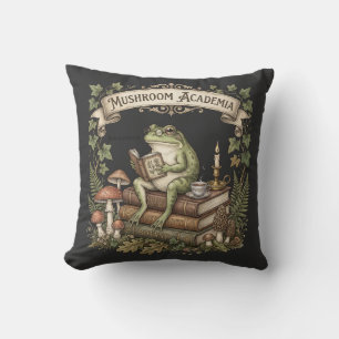 Coussin Érudit Grenouille Lisant des Livres Champignon Aca