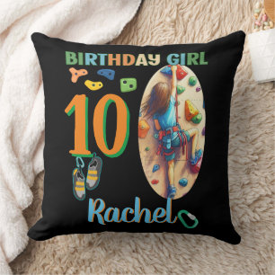 Coussin Escalade rock Anniversaire fille Aventure prêt